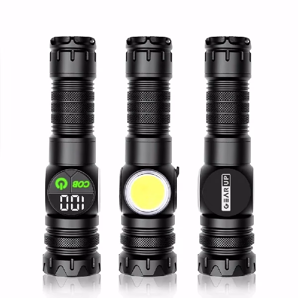 GearUP K60 Outdoor Flashlight Telescopic Zoom 10W COB+LED 800 Lumens Torchlight ; Battery · 3500mAh ; Charging time · 2-4h